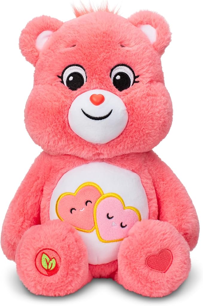Care Bears 14" Love-A-Lot Bear Plushie - Medium Size - Pink Plush for Ages 4+ – Perfect Stuffed Animal Holiday, Birthday Gift, Super Soft and Cuddly – Good For Girls and Boys, Collectors