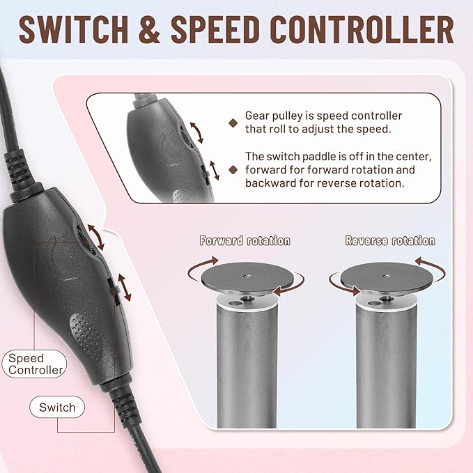 Dermawave Electric Foot File Callus Remover for Feet, Professional Foot Scrubber Sander Grinder for Dead Skin Cracked Heel, Pedicure Tool with 60 Sandpaper Discs for Men & Women