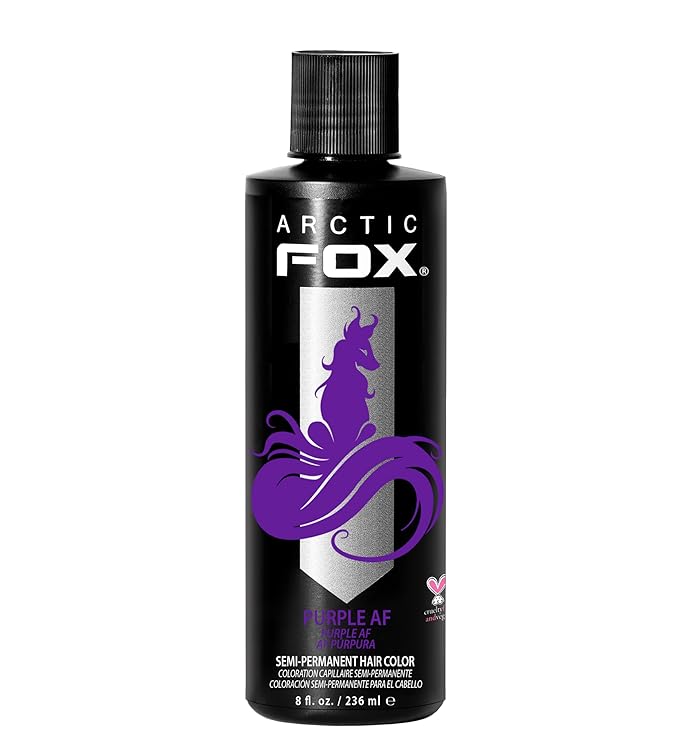 Arctic Fox Semi-Permanent Hair Dye, Vegan & Cruelty-Free, Conditioning, Ammonia-Free, Long-Lasting, Purple AF, For All Hair Types, 8 Fl Oz
