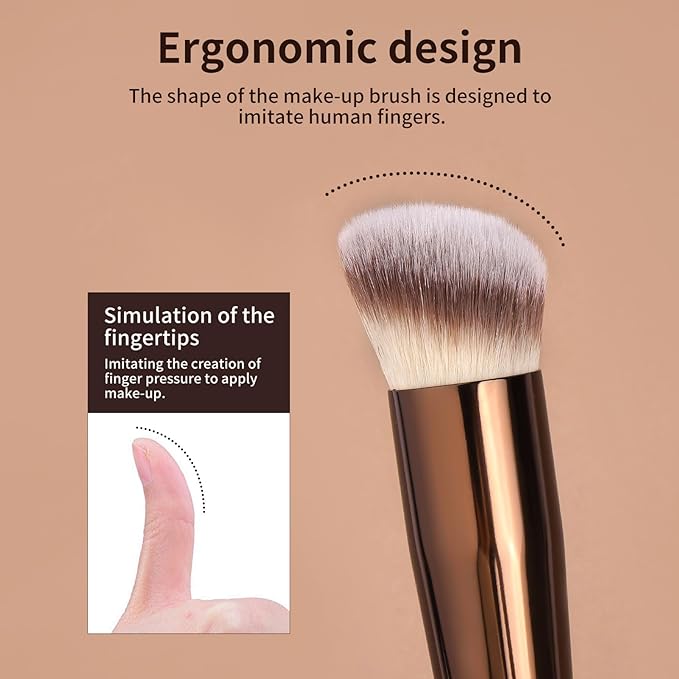 MAANGE Makeup Brushes 16 Pcs Premium Synthetic Makeup Brush Set Foundation Brush for Liquid Powder Concealer Precision Eyeshadows Blending (Coffee)