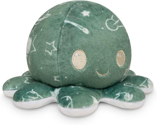 TeeTurtle - The Original Reversible Octopus Plushie - Chalkboard + Notebook - Cute Sensory Fidget Stuffed Animals That Show Your Mood - Perfect for Back to School!