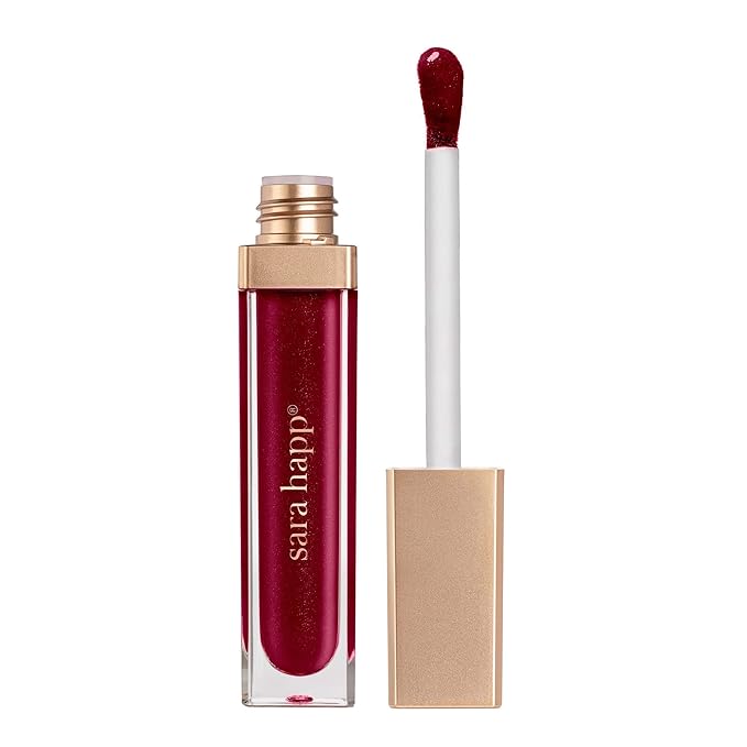 Sara Happ Wild Berry Slip Luxe Gloss with Subtle Shimmer - High-Impact Shine & Long-Lasting Wear, Nourish, Hydrate, and Heal Your Lips, 0.21 fl. oz.