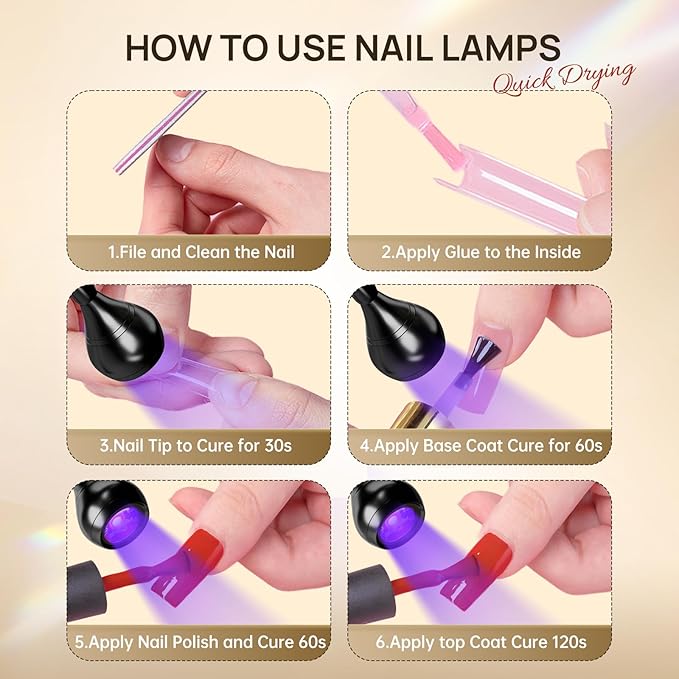 AORAEM UV LED Nail Lamp, Quick Drying UV Light for Gel Nails Foot Control LED Nail Cure Lamp, Flash Cure Light with Black Gooseneck and Clamp for Gel Nails