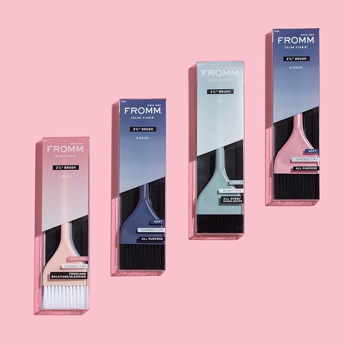 Fromm Color Studio 2-1/4" Soft Wide Color Brush 2-Pack for Hair Stylist with Tapered Tips for All Color Techniques and Hair