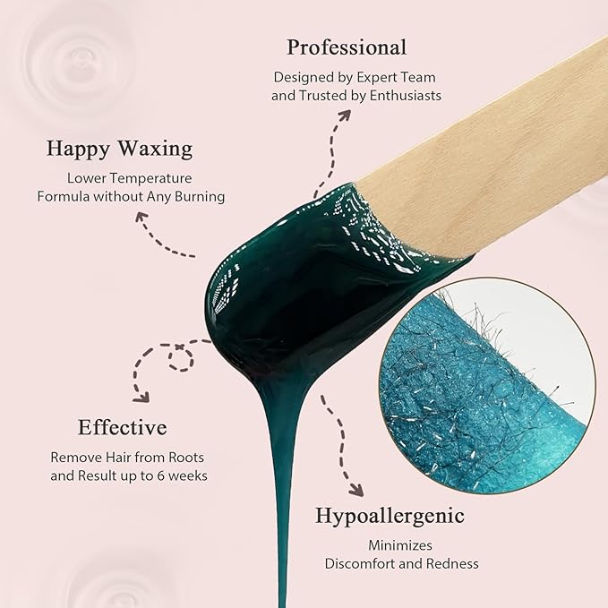 Hard Wax Beads, 2.5 lb Brazilian Waxing Beans for Hair Removal, Bulk Waxing Beads for Sensitive Skin, Bikini, Legs, Face Underarm and Full Body (Jasmine)