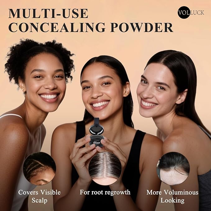 VOLLUCK Hairline Powder Instantly, Root Touch up Powder Hair Color Upgraded, Grey Root Cover up Conceals Hair Loss, Hairline Shadow for Women & Men for Thinning Hair Natural, Sweatproof (Light Blonde)
