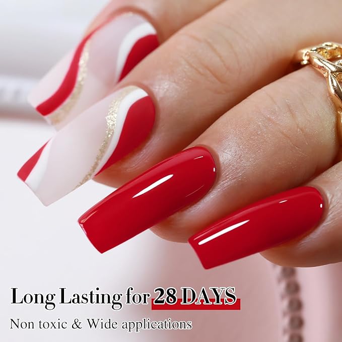 Double Rhythm 15ML Gel Nail Polish Pure Sheer Same Color Same Bottle Soak Off Gel Polish Art Manicure Salon DIY at Home for Women (Red-A1399)