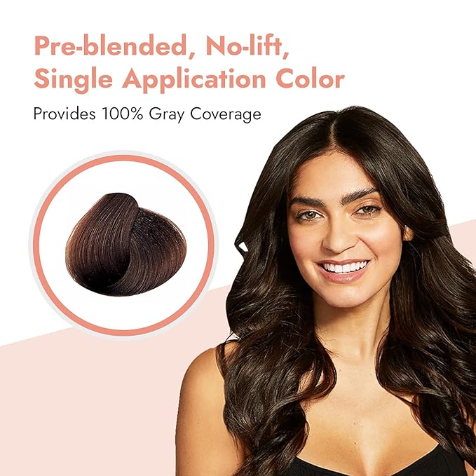 One N' Only Powder Hair Color Kit, Chocolate Brown, Permanent Color in Single Application, 100% Gray Hair Coverage without Lift, Just Add Water - No Developer Needed, Vegan and Cruelty Free