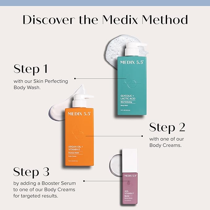 Medix 5.5 Argan Oil Cream + Vitamin E Anti Aging Skin Care Moisturizer Body Cream | Firming Body Lotion Reduces Look Of Wrinkles, Cellulite, Crepey Skin, & Uneven Skin Tone For Women & Men, 15 Fl Oz