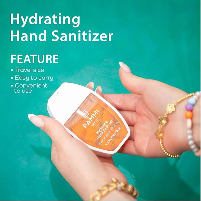 PAMMI Power Mist Hydrating Hand Sanitizer Spray, Portable Travel Size Pocket Hand Sanitizer, Scented Handsanitizer Mini Spray For Car - 600 Sprays (2 Packs (Mango))