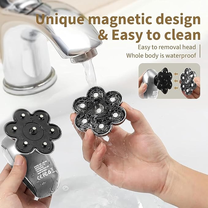 SHPAVVER Head Shavers for Bald Men: 5-in-1 Electric Razor - IPX7 Waterproof Shaving Grooming Kit for Balder - Turbo Speed & Precision Blades (White Silver)