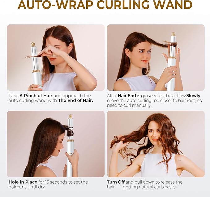 5 in 1 Blow Dryer Brush,Hair Dryer Brush with Detachable Air Styler,Negative Ionic Magic Hair Styler,Hot Air Brush for Women Volumizer,Straightener,Drying