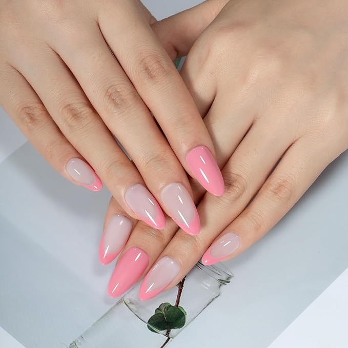 MAYCHAO 15ML Pink Gel Nail Polish, 1Pc Peach Pink Gel Polish Soak Off UV LED Nail Polish Nail Art Starter Manicure Salon DIY at Home, 0.5 OZ