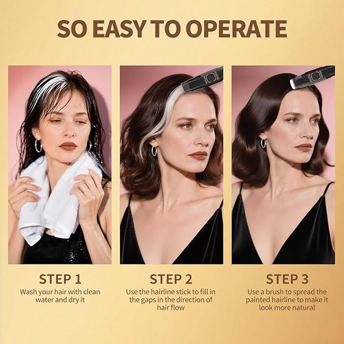 Gowwim Root Touch up Powder, Instantly Gray Hair Cover up Hairline Powder for Women & Men Waterproof and Sweatproof Root Cover Up Long-Lasting for Thinning & Loss Hair (black3, 7.5g)