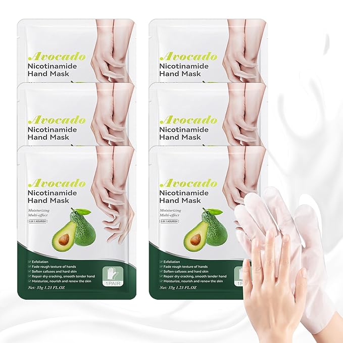 Pairs of 6 Hand Masks Moisturizing Glove,Deep Hydrating Hand Mask Gloves for Dry Hands,Non-Greasy Hand Moisturizer Gloves to Make Hands Soft and Smooth,Spa Set,Hand Care Gifts for Women Set4