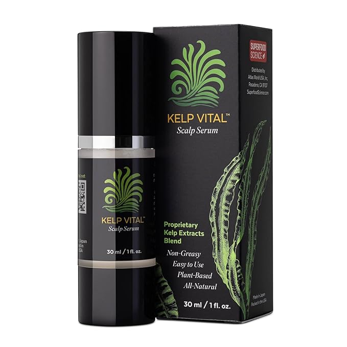 Kelp Vital Hair Growth Serum for Thinning Hair, Daily Scalp Care, Plant-Based Ingredients, Lightweight Non-Greasy, Follicle-Nourishing, Hair Thickening Treatment For Women & Men, 30 mL Airless Pump