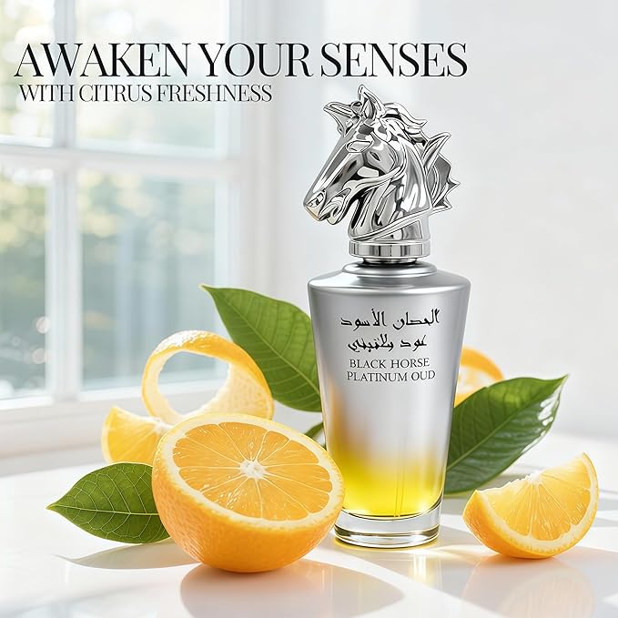 BLACK HORSE OUD Long-Lasting Cologne for Men | Fresh Citrus & Woody Scent | Eau de Toilette 100ml Spray | Day to Night Fragrance