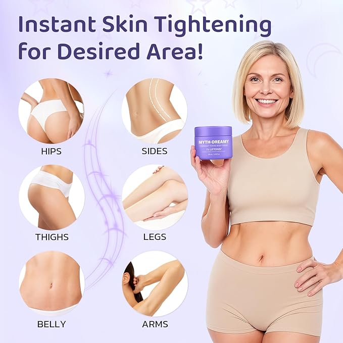 MYTH-Dreamy Overnight Toning Whip Firming Cellulite Cream, Skin Firming and Tightening Lotion While You Sleep - Helps Tighten Loose Skin & Cellulite on Body Belly Booty Arms Thighs with Gua Sha Tool