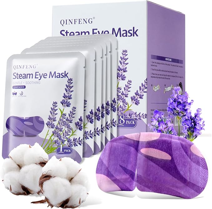18 Packs Steam Eye Mask for Dry Eyes Self Heating Masks Cornea Care Rest Disposable SPA Warm Compress,Eye Mask for Sleep,Stye Eye Treatment,Reduce Eye Fatigue Travel Essentials (Lavender)