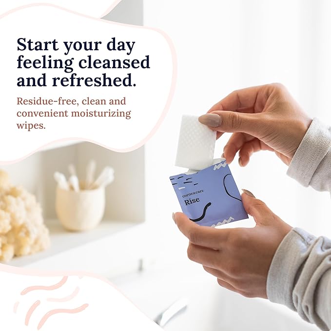 CorneaCare Rise: Eyelid Wipes | Eye Wipes for Dry Eyes | Eyelid Wipe with Tea Tree Oil & Hyaluronic Acid | Travel Ready | 30 Count