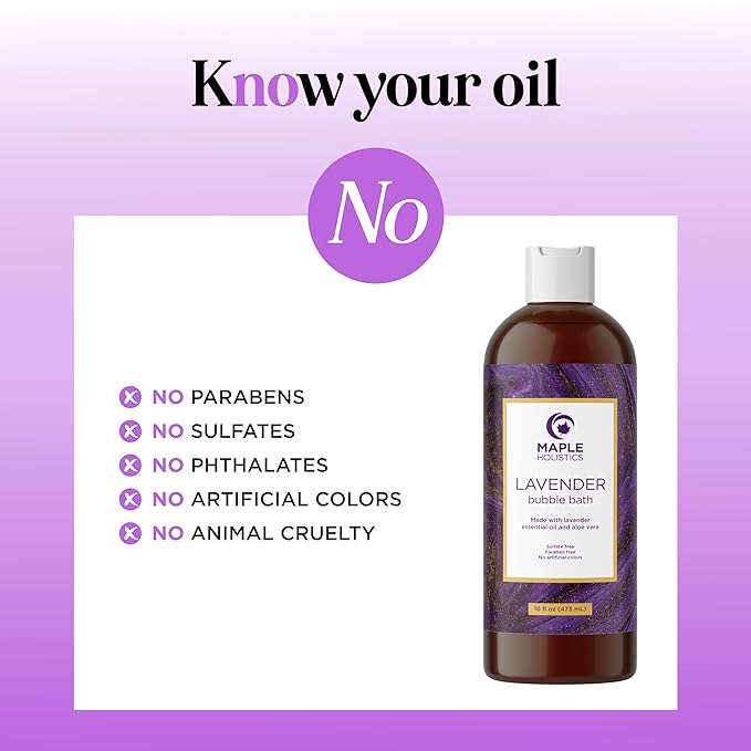 Premium Lavender Bubble Bath for Women - Moisturizing Foaming Bath Bubbles for Adults with Chamomile Clary Sage & Lavender Aromatherapy Oils for Relaxing Self Care - Paraben & Sulfate Free (16 Fl Oz)