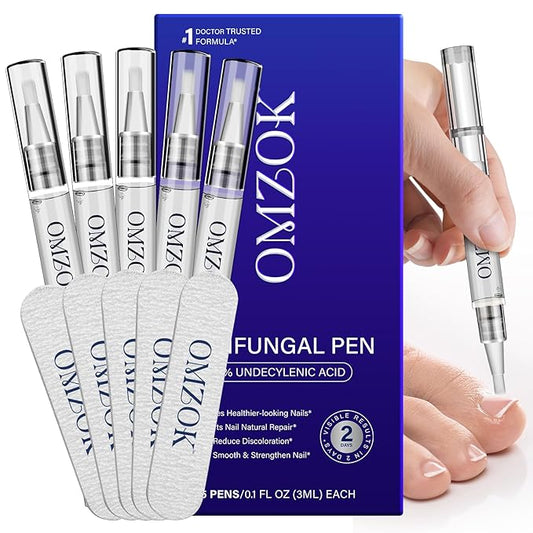 Toenail Fungus Pen - 25% Undecylenic Acid, Tea Tree Oil - Toenail Fungus Treatment Extra Strength for Toe Nail Repair Pen for Damaged Nails, Foot Fungal Nail Treatment for Fungi Funginail - 5PCS