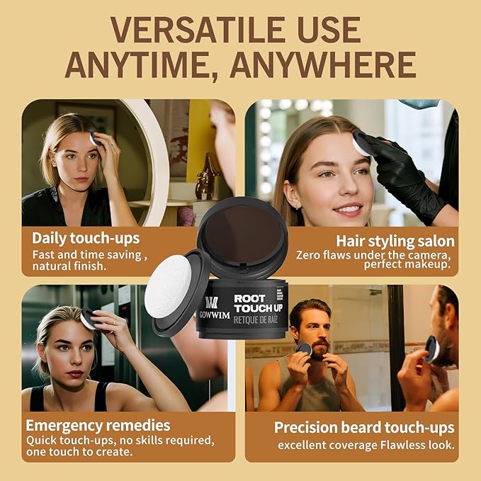 Hairline Powder (Medium Brown) - Instantly Cover Gray Roots, Hair Touch-Up, Hair Color Shadow for Thin Hair