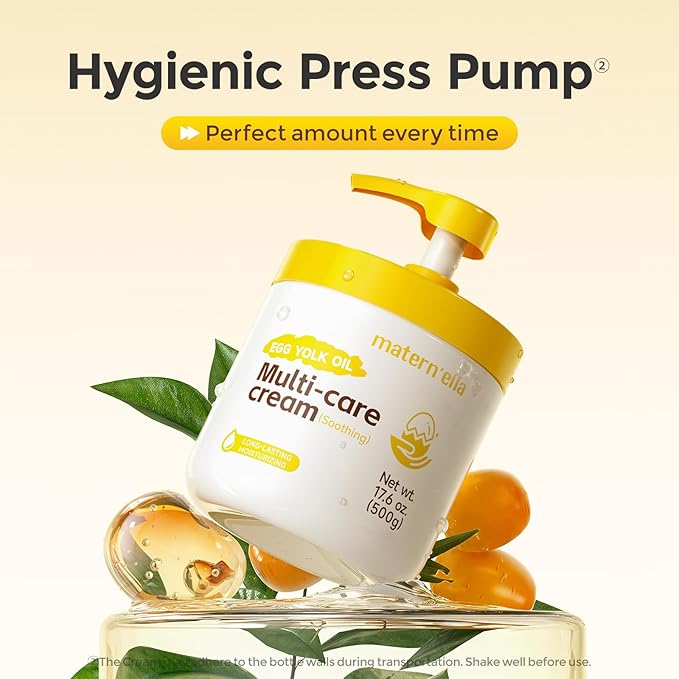 MATERN'ELLA Body Moisturizer with Egg Yolk Oil, Body Lotion natural Long-Lasting Hydration 48h with Squalane & Sodium Hyaluronate Face Cream Suitable for Sensitive Skin Fragrance Free Total 35.2 oz