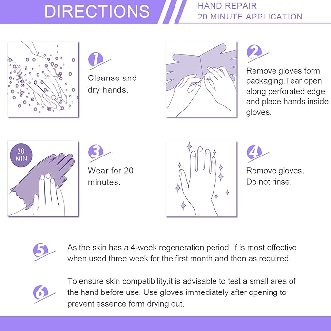 Hand Peel Mask Moisturizing Gloves 5Pack, Hydrating Hand Masks Repair Dry Cracked Hands, Skin Moisturizer for Soft and Smooth Touch