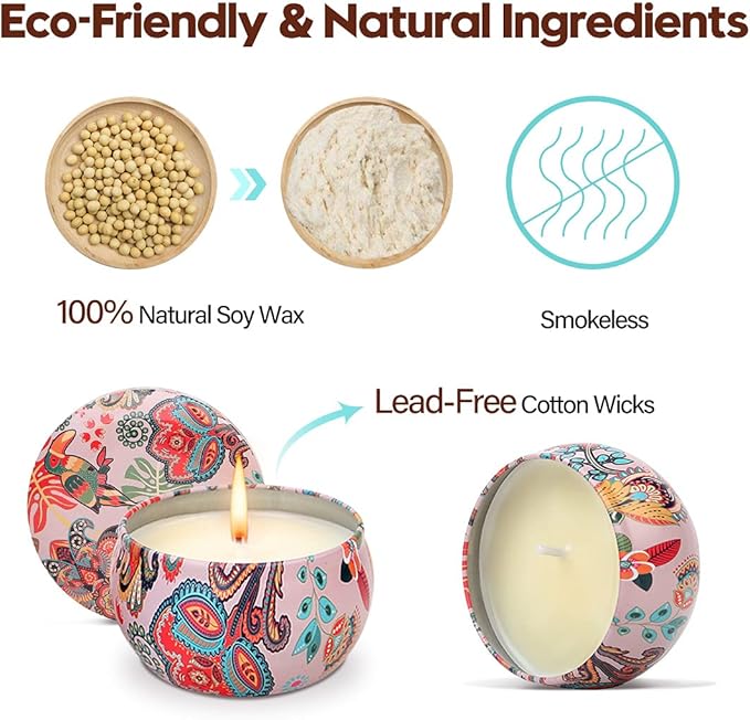 Scented Candles Gift Set for Women, Primevolve 12 Pack 2.5 Oz Soy Wax Travel Tin Aromatherapy Candles for Home Scented, Perfect for Birthday, Christmas, Stress Relief, Spa, Bath, and Home Decor