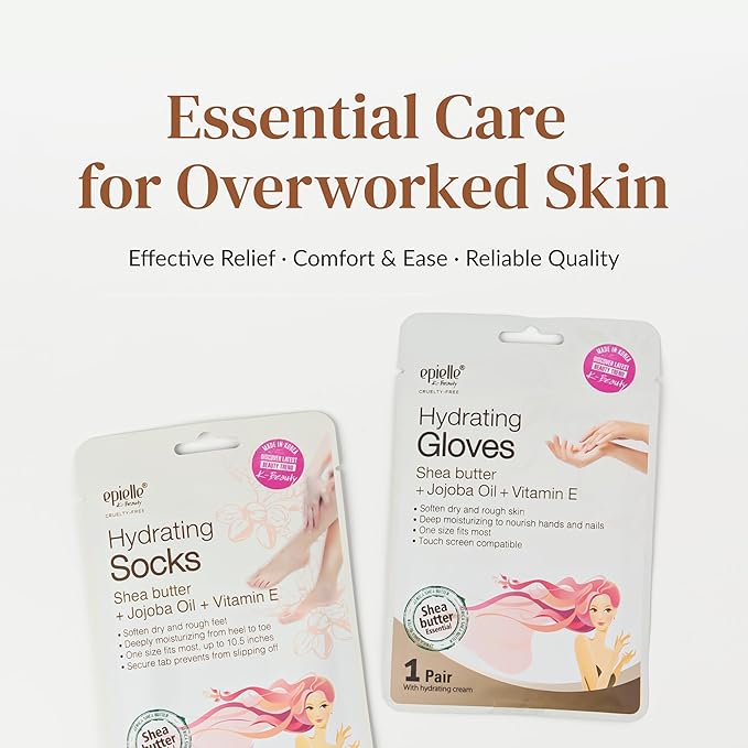 Epielle Hydrating Foot Mask 6 Pairs, Deep Moisturizing Socks for Dry, Cracked Feet, Self Care Gifts for Women, Spa Kit, Stocking Stuffers, Thanksgiving Essentials