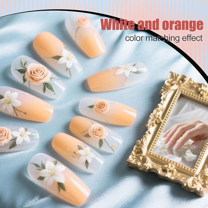 Artdone Sheer Gel Nail Polish Set Jelly UV Gel 6 Colors Translucent Porcelain White Orange Nude Pink Colors Nail Polish For All Seasons Neutral Soak off LED Lamp Gel Manicure Kit For Nail Art