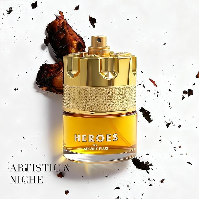 HEROES-SECRET PLUS, Men's Cologne Gift, Long Lasting EDP, Aura of Elitism & Modern Style, Perfume for Business, Commute and Casual Use, 3.4 Fl Oz