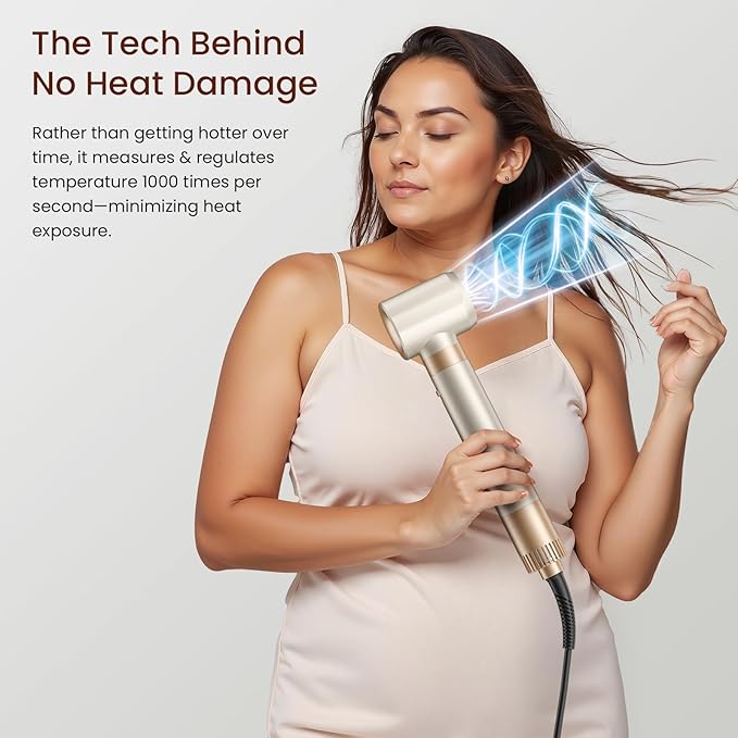 6-in-1 Hot Air Styler – Hair Dryer & Versatile Air Styler with Auto Curler, Volumizing Brushes, Straightener，Frizz-Free Hair Styler for Curling, Straighting, Smoothing & Adding Volume, No Heat Damage