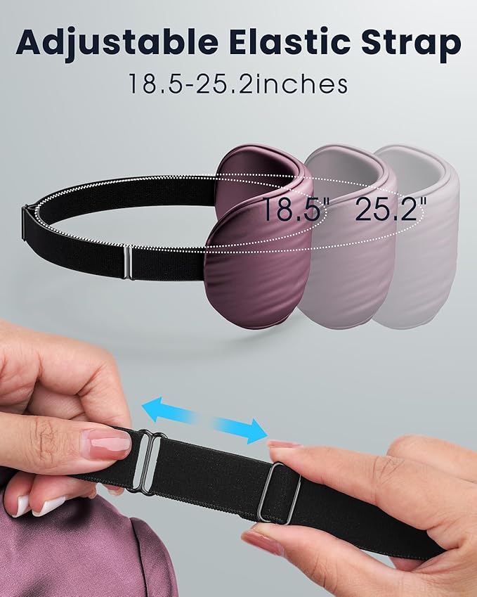 Heated Eye Mask - Cordless Eye Mask for Dry Eyes, Eye Relief, Improved Sleep, Washable Eye Heating pad for Travel and with Replaceable Shell (Purple)