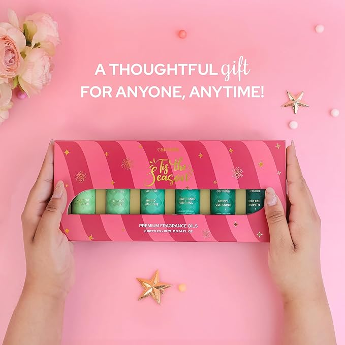 Carnatia Christmas Aroma Oil Set – 6 Cozy & Uplifting Scents for Diffusers, Relaxation & a Warm, Inviting Atmosphere | Festive Essential Oils for Home & Holiday Gifting!