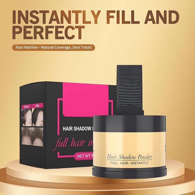 Hairline Powder (Light Blonde) Hair Dye, Instantly Color Shadow Cover for Gray Roots, Touch-Up for Thin Hair 4g