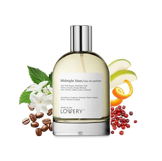 Eau de Parfum Midnight Haze, Inspired by Y. S' L Black O.pium Perfume for Women, Clean Long Lasting Vegan Womens Perfumes - Vanilla, Jasmine, Orange Blossom, Coffee, Warm, Sensual Fragrance