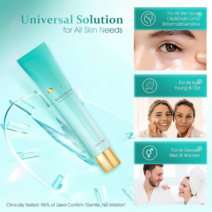 Advanced Eye Cream for Eye bags - Targeted Solution for Puffiness, Wrinkles, Dark Circles and Firmness - Temporary Firming & Tightening Treatment - Wrinkle Filler, Natural Infusions 1 oz
