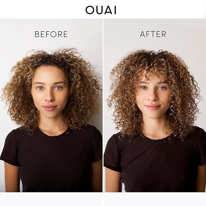 OUAI Curl Cream - Curl Defining Cream with Chia & Linseed Oil - Enhances Definition, Hydration & Shine - Tames Frizz & Protects from Humidity - Silicone-Free Curly Hair Products for Women (8 oz)