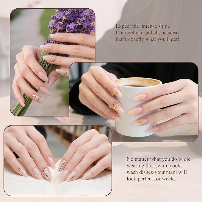 Artdone Gel Nail Polish Hema-free Solid Color Light Nude Pink For All Seasons Neutral Soak Off LED Lamp Needed For Manicure Nail Art ﻿