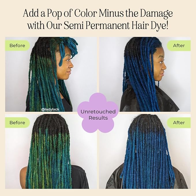 INH Semi Permanent Hair Color | Color Depositing Conditioner, Aquamarine Hair Dye | No Bleach No Peroxide Temporary Blue Green Tint for Women, Men | Vegan, Ammonia Free, Sulfate Free, Ready to Use 6oz