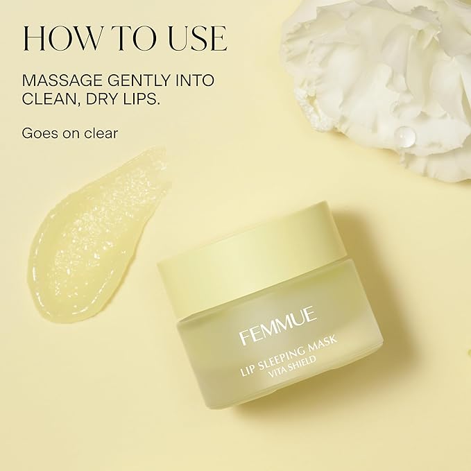 FEMMUE Lip Sleeping Mask (Vita Shield) | Overnight Hydrating Treatment for Dry, Cracked Lips | With Fatty Acids for Plumping & Softening | Non-Sticky Formula