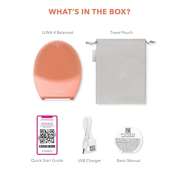 FOREO LUNA 4 Face Cleansing Brush - Anti Aging - Enhances Absorption of Facial Skin Care Products - Simple Skin Care Tools - Balanced Skin