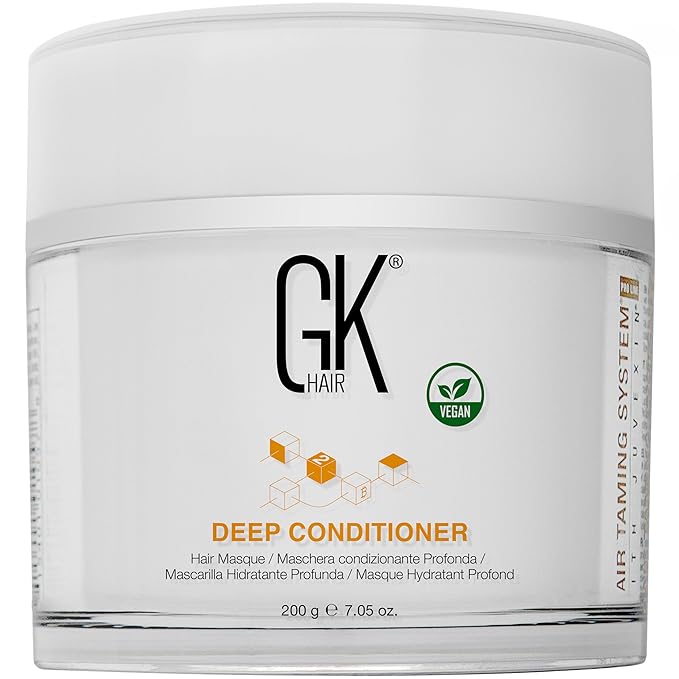 GK HAIR Global Keratin Deep Conditioner Masque (7.05 Fl Oz/200 g) Intense Hydrating Repair Treatment Mask for Dry Damaged Color Treated Frizzy Hair Restoration Formula with JOJOBA Seed Oils