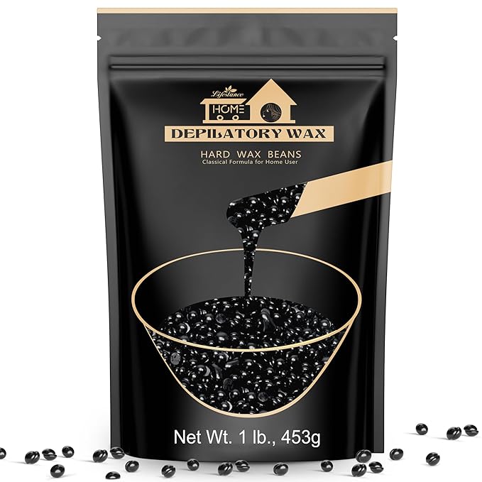 Lifestance Hard Waxing Beads for Large Areas - 1lb Blackberry Coarse Hair Removal for Underarm, Leg, Body, Brazilian Bikini at Home for Women and Men