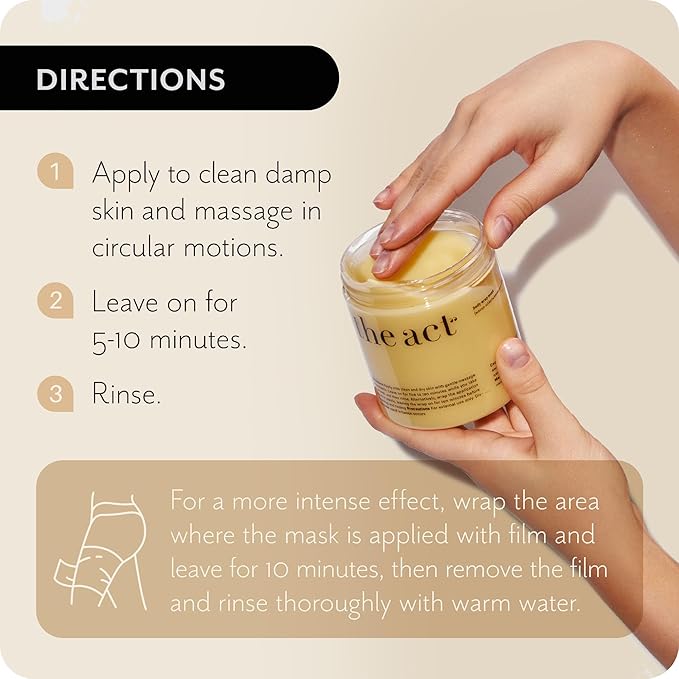 The Act Body Hot Wrap Mask - Firming and Hydrating Body Mask & Wrap for Thighs and Legs, Smooth Skin Effect with Warming & Cooling Sensation, Hot Cream, Self-Care Gift, 8.8 oz