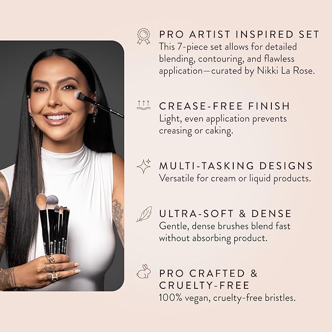 BK BEAUTY - Nikki La Rose Pro Artist Makeup Brush Set (7PC)