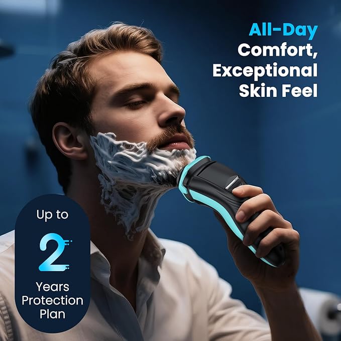 SweetLF Electric Razor for Men with Pop-Up Trimmer, IPX7 Waterproof Electric Shaver, Rechargeable Cordless Shavers for Men, Type-C, 120Mins Runtime, Plug & Play