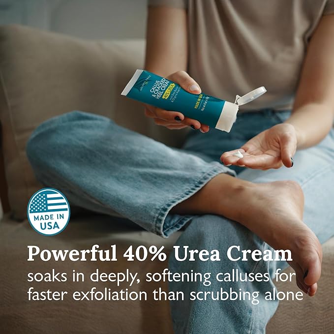 Gilden Tree Foot Callus Remover Kit - 40% Urea Cream & Handmade Terra-Cotta Pumice Stone for Feet - Callus Remover for Feet with Shea Butter & Aloe Vera - Cracked Heel Treatment & Moisturizer